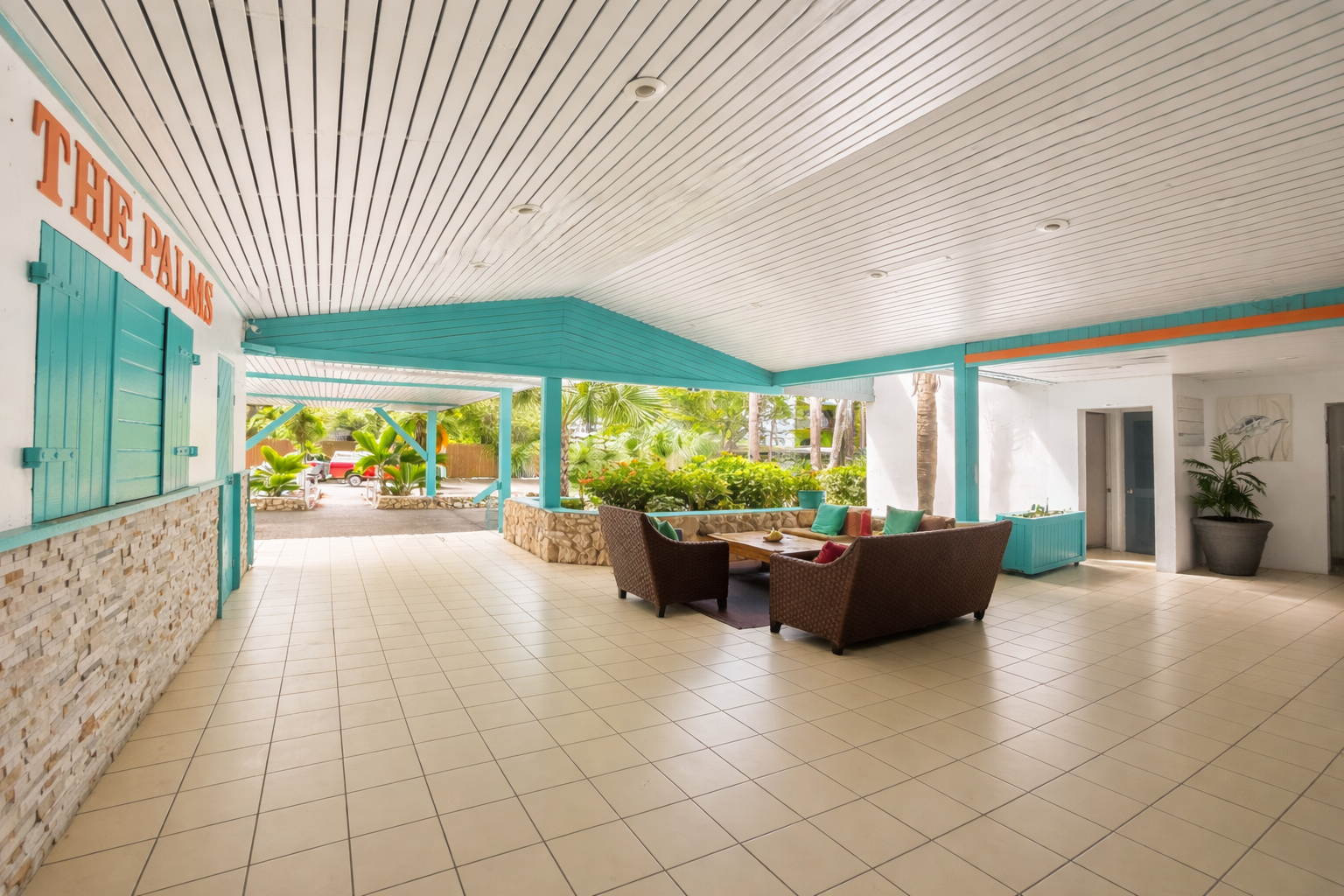 Resort lobby and common area, The Palms, St. Croix